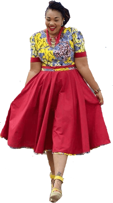 AI model in African fashion dress